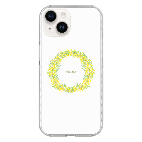 ミモザリース（A） iPhone15 (透明)(ハードケース)