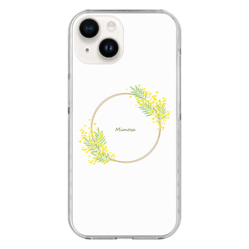 ミモザリース（B） iPhone15 (透明)(ハードケース)