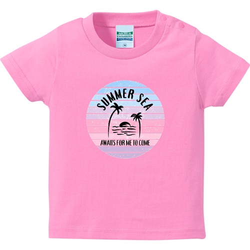 summer sea☆ピンク ハイクオリティーベビーTシャツ