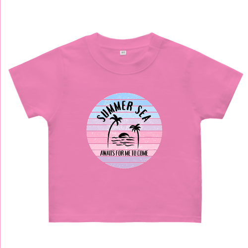 summer sea☆ピンク ヘビーウェイトベビーＴシャツ