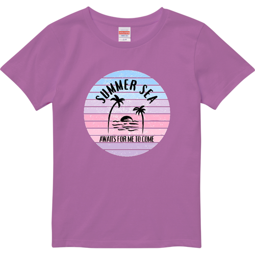 summer sea☆ピンク ハイクオリティーTシャツ（ガールズ）