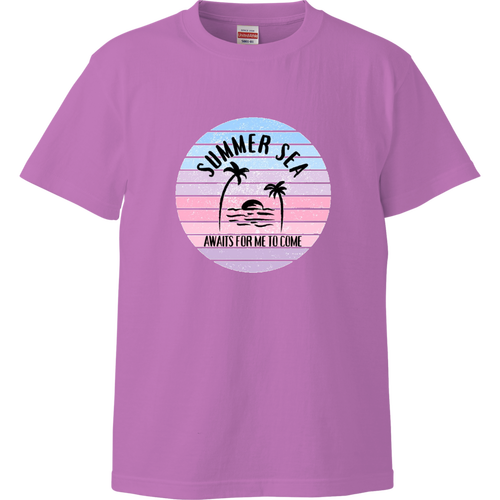 summer sea☆ピンク ハイクオリティーキッズTシャツ