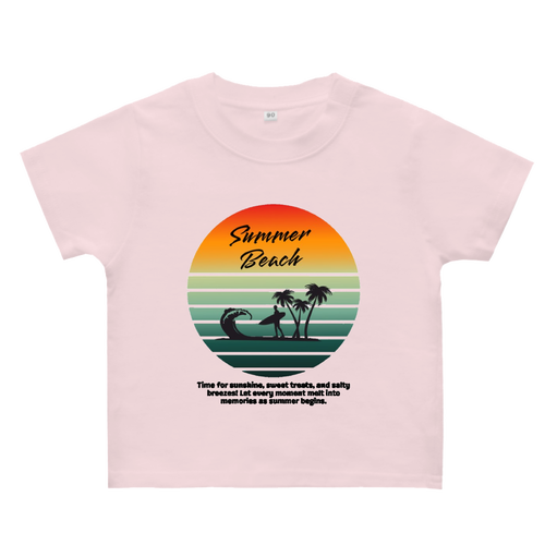 summer beach☆surfing ヘビーウェイトベビーＴシャツ