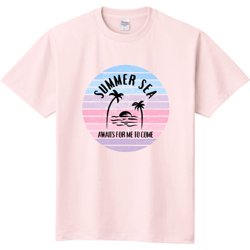 summer sea☆ピンク キッズＴシャツ