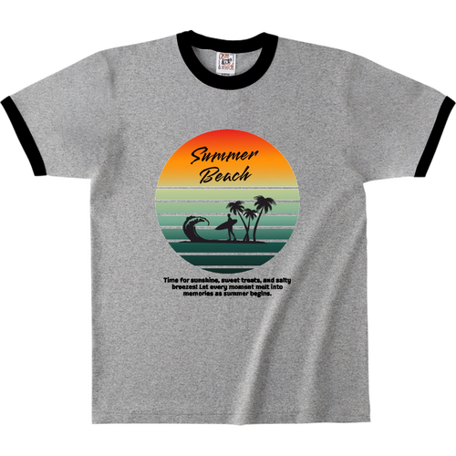 summer beach☆surfing オープンエンドマックスウェイトリンガーTシャツ