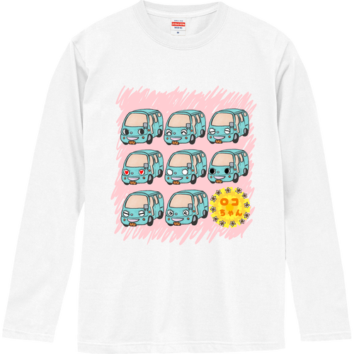 ロコちゃん(勢揃い)桜色ロングスリーブTシャツの商品購入ページ