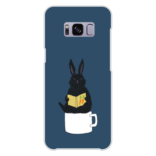 黒うさぎの読書 Galaxy S8 (SC-02J)(白)