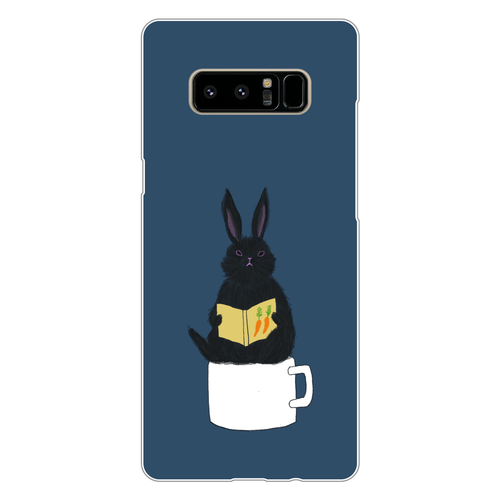 黒うさぎの読書 Galaxy Note8（白）