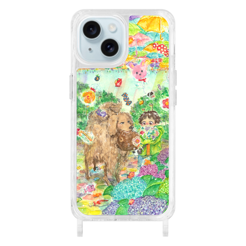 傘時々飴  iPhone15用リング型ストラップホール付クリアケース iPhone15用リング型ストラップホール付クリアケース