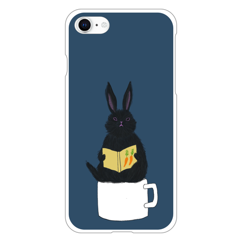 黒うさぎの読書 iPhone SE3 (第3世代)(白)