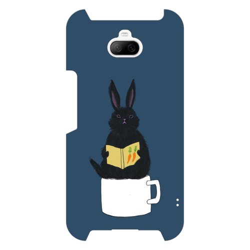 黒うさぎの読書 Xperia 8 全面印刷ケース