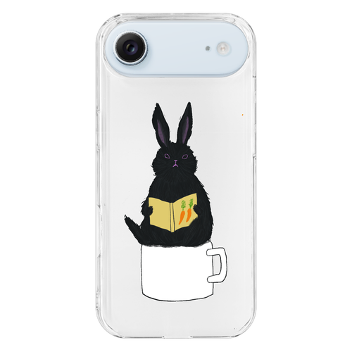 黒うさぎの読書 iPhone17 Air (透明)(ハードケース)