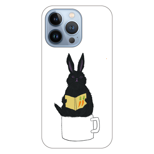 黒うさぎの読書 iPhone13 Pro (透明) 