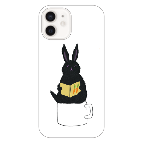 黒うさぎの読書 iPhone12（透明）