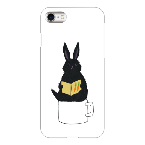黒うさぎの読書 iPhone7(透明)
