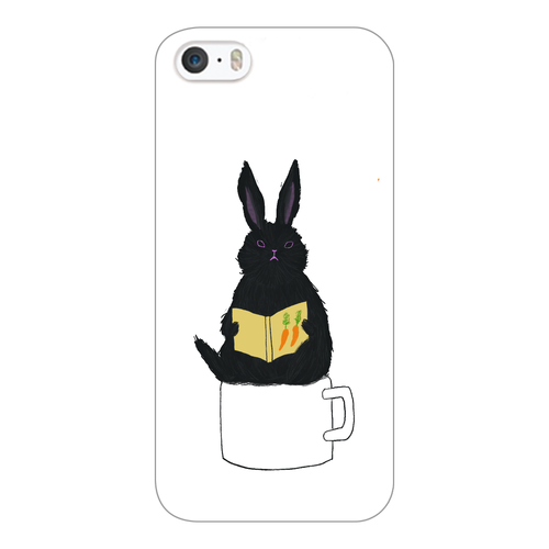黒うさぎの読書 iPhone5c(透明)