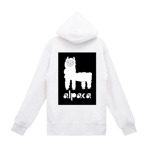 アルパカパーカー（背面） スタンダードWフードプルパーカー