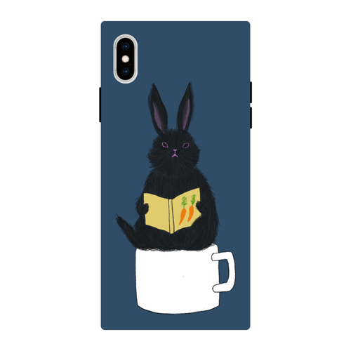 黒うさぎの読書 iPhoneXsMAX 背面強化ガラス(スクエア）