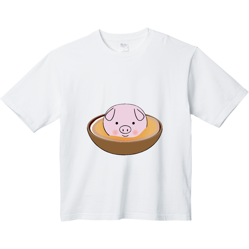 可愛い豚汁ちゃん ヘビーウェイト ビッグシルエットTシャツ