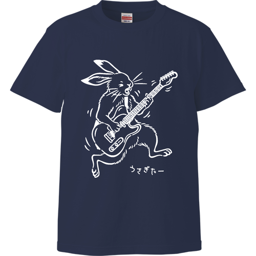 ロックなウサギターくん WH ハイクオリティーTシャツ