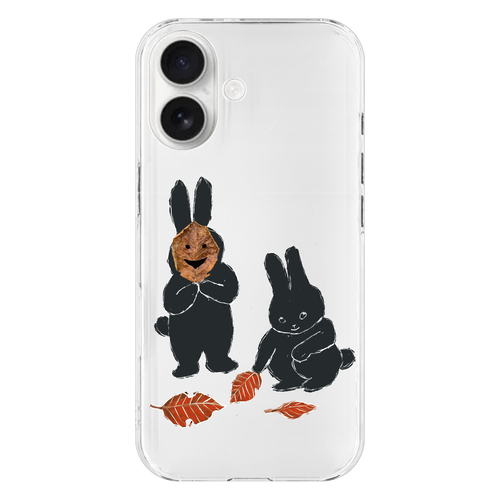 うさぎの秋遊び iPhone17 (透明)(ハードケース)