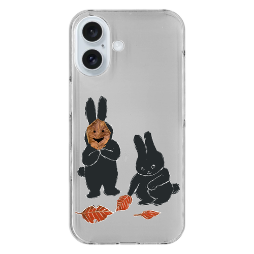 うさぎの秋遊び iPhone16 (透明)(ハードケース)