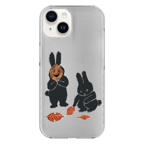 うさぎの秋遊び iPhone15 (透明)(ハードケース)