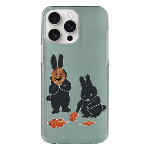 うさぎの秋遊び iPhone15 Pro Max (透明) (ハードケース)