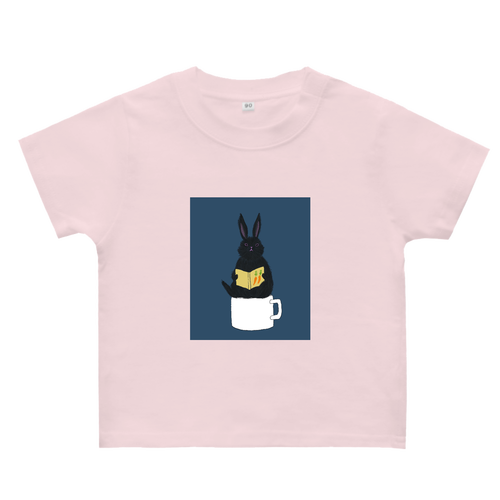 黒うさぎの読書 ヘビーウェイトベビーＴシャツ