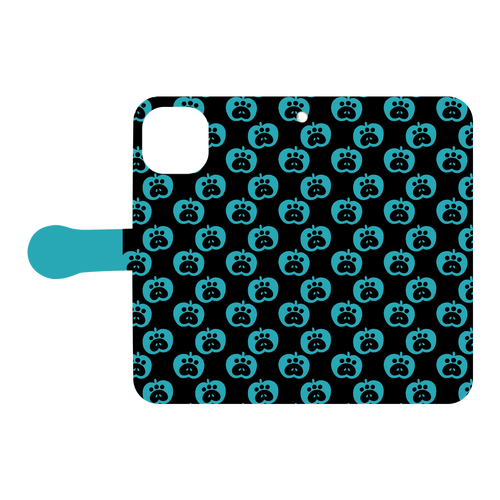 肉球リンゴの手帳型スマホケース【青リンゴ】 iPhone12/12pro 手帳型スマホケース