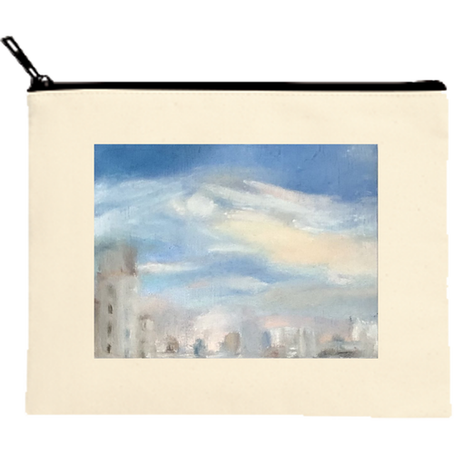 ほわり キャンバスフラットポーチ（M）【白プリント有】