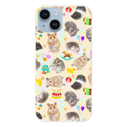 ハムスター　おもちゃ　アイボリー iPhone14 (白)