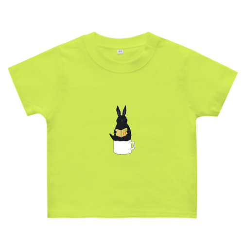 黒うさぎの読書 ヘビーウェイトベビーＴシャツ