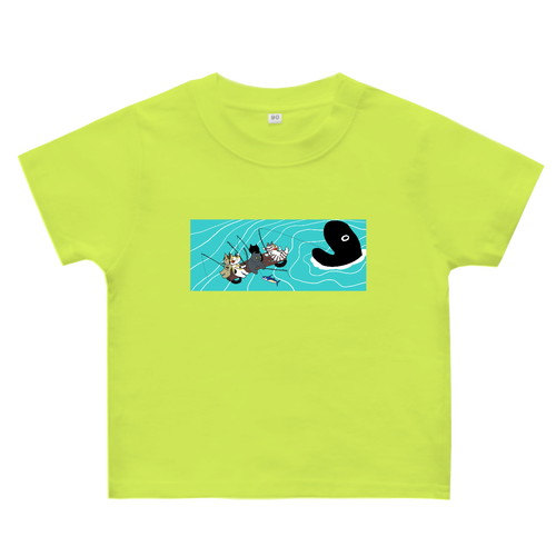 ねこの魚釣り ヘビーウェイトベビーＴシャツ