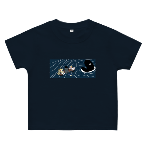 ねこの魚釣り ヘビーウェイトベビーＴシャツ
