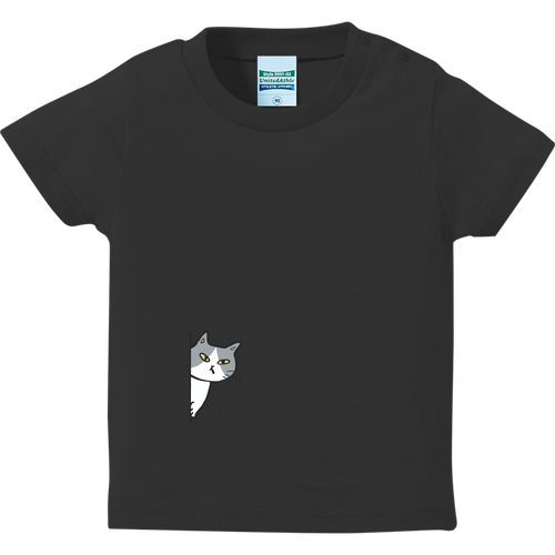 のぞき見ねこ ハイクオリティーベビーTシャツ