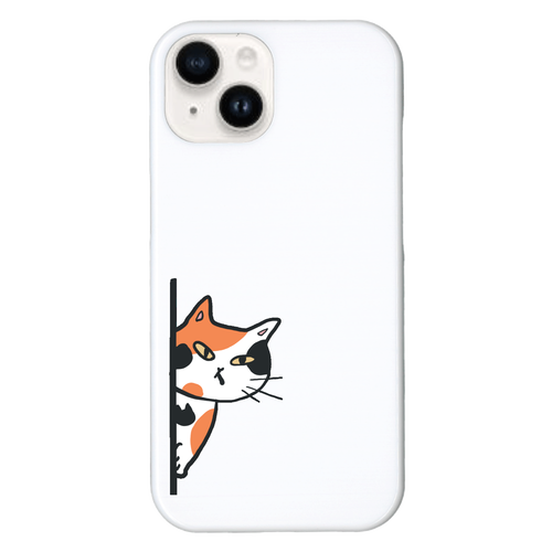 のぞき見ネコ　三毛猫 iPhone15 (ハードケース)