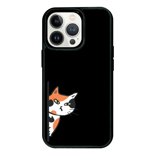 のぞき見ネコ　三毛猫 iPhone 13 Pro プリントパネルラバーケース