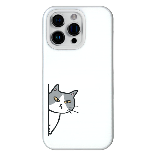 のぞき見ねこ iPhone15 Pro (ハードケース)