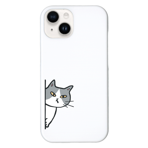 のぞき見ねこ iPhone15 (ハードケース)