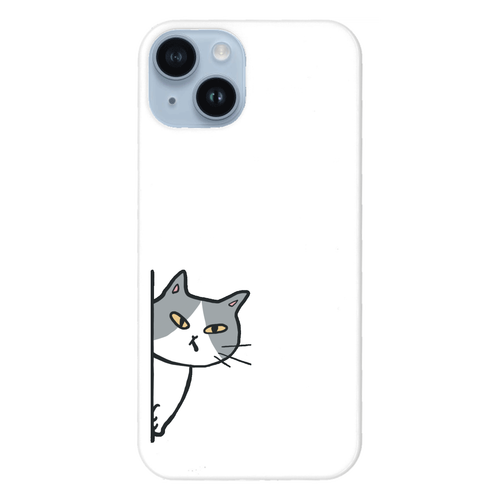 のぞき見ねこ iPhone14 (白)