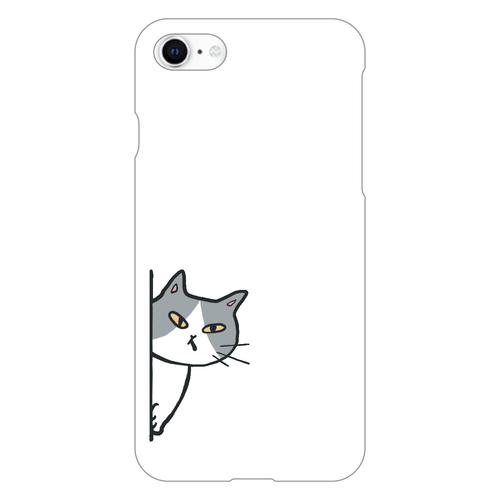 のぞき見ねこ iPhone SE3 (第3世代)(白)