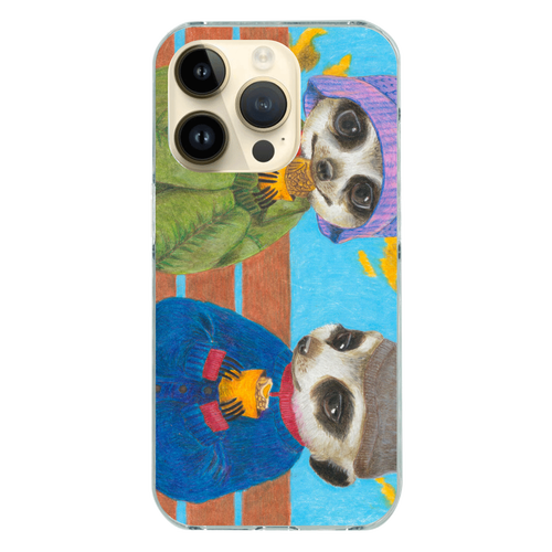 【moco.】「うまい？」「うまい…」 iPhone14 Pro (透明) 