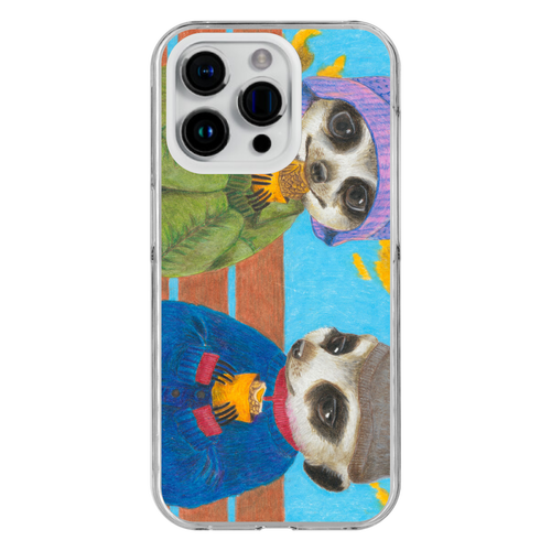 【moco.】「うまい？」「うまい…」 iPhone15 Pro (透明) (ハードケース)