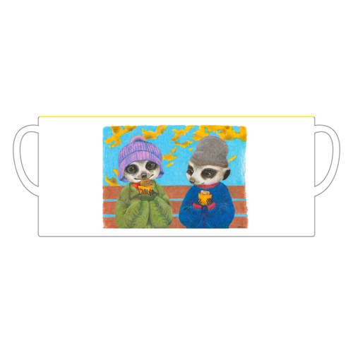 【moco.】「うまい？」「うまい…」 陶器マグストレート バイカラー