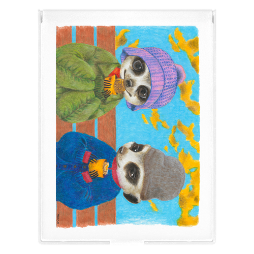 【moco.】「うまい？」「うまい…」 フロストスクエアミラー（Ｌ）