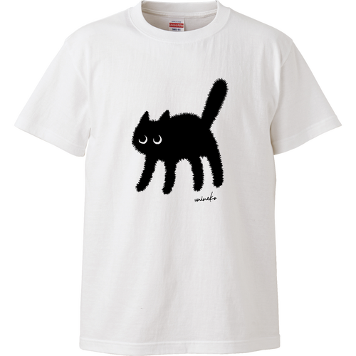 ウニ猫 子猫 黒猫 ハイクオリティーTシャツ