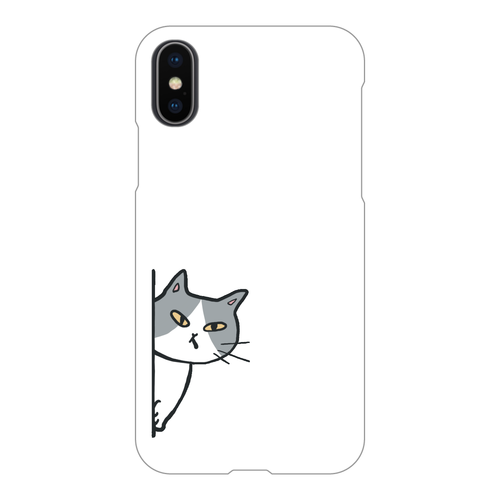 のぞき見ねこ iPhoneX/Xs(白)