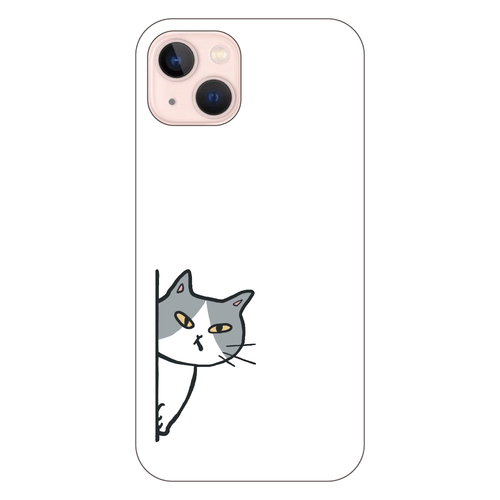 のぞき見ねこ iPhone13 (透明) 