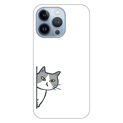 のぞき見ねこ iPhone13 Pro (透明) 